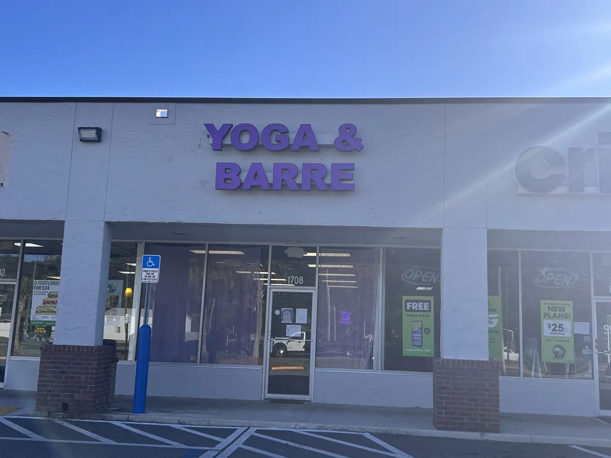 The Ascendance Yoga and Barre storefront on South 8th Street in Fernandina Beach